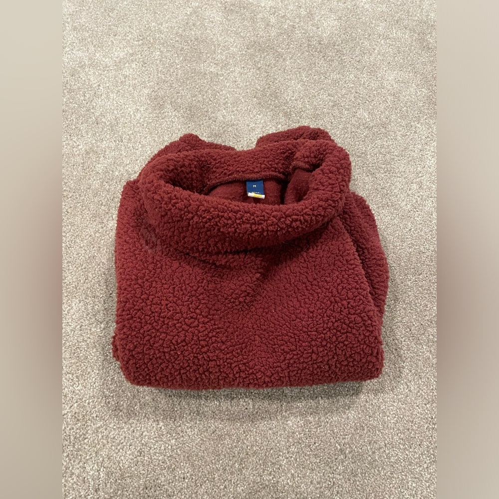 Cozy Burgundy Sherpa Pullover
